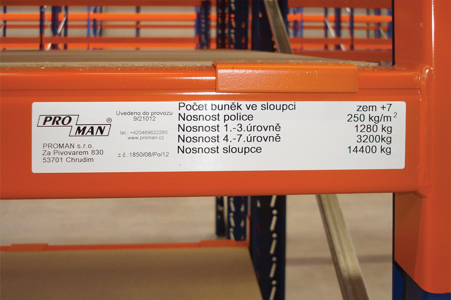 Dopňky paletových regálů